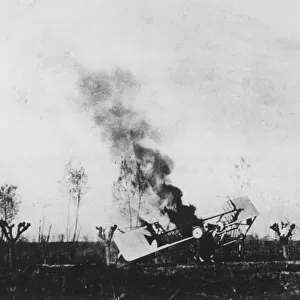 Austrian plane crashing, WW1