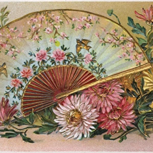 A beautifully decorated and decorative fan