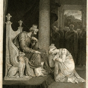 Bible scene, Esther before Ahasuerus