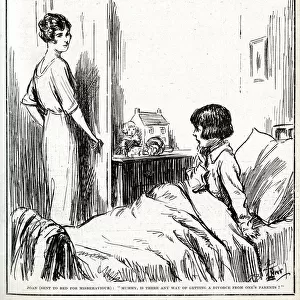 Cartoon, Child sent to bed for misbehaviour