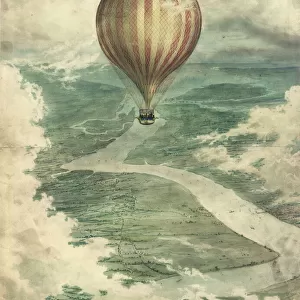 Charles Greens Nassau balloon over Medway, Kent