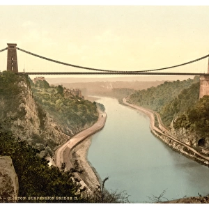Clifton suspension bridge from the cliffs, Bristol, England