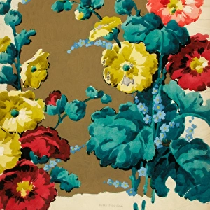 Design for printed textile with flowers