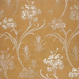 Design for Textile or Wallpaper in white and gold