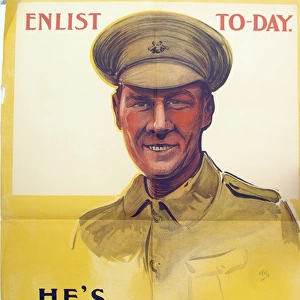 Enlist To-Day Hes Happy & Satisfied are you