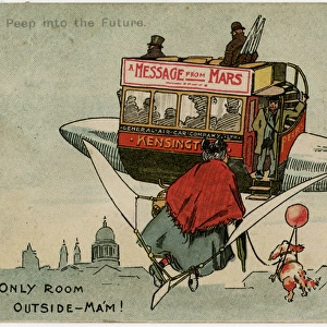 Future Prediction - Flying Bus - Humorous Postcard