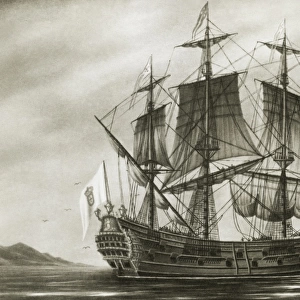 Galleon Saint Lucia. 17th century