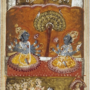 Illustration of the Bhagavata Purana, 18th c. Scene