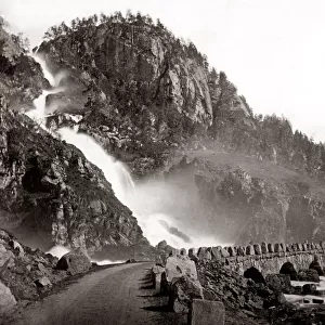Lattefossen waterfall, Odda, Norway c. 1880 s