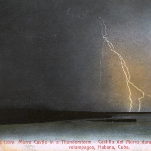 Lightning during a thunderstorm - Morro Castle, Havana, Cuba
