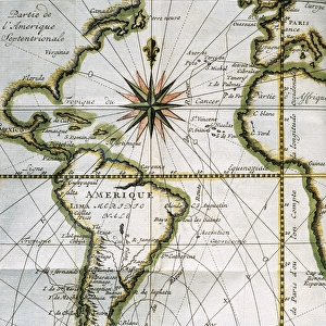 Map of the Atlantic Ocean. 18th century