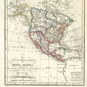 Map of the European colonies in the New World, 1846