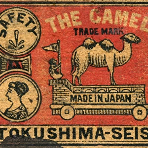 Old Japanese Matchbox label with a camel