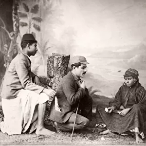 Pickpocket stealing a handkerchief, studio tableau, Egypt