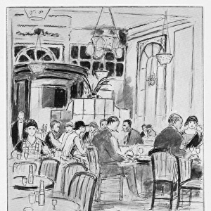 Sketch of the interior of Verreys Caf, 1926
