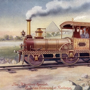 Special train engine and carriage of the Egyptian Khedive