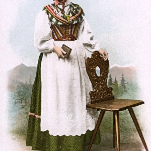 Traditional Swiss Costume - Woman from Graubunden (Grisons)