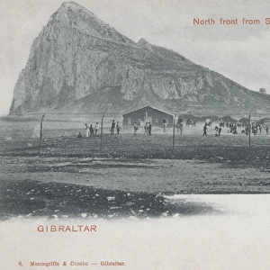 View of the North Front, Gibraltar, from Spanish border