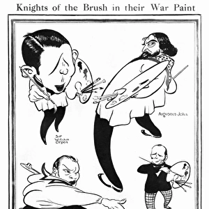 War artists caricatured by Hynes