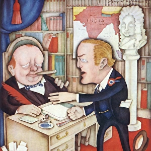 Winston and Randolph Churchill by Tony Wysard