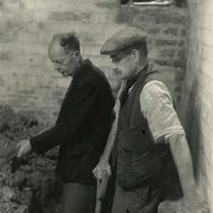 Workmen digging in the cellar of Borley Rectory