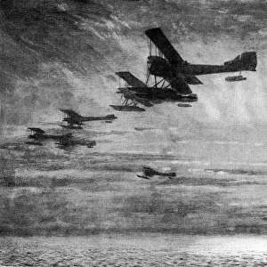 WW1 - British seaplanes in action, Cuxhaven, Germany, 1915