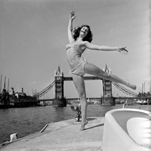 Young woman modelling on a boat