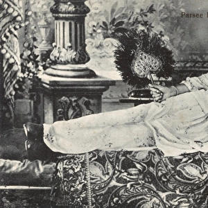 Zoroastrian Woman reclining on a divan