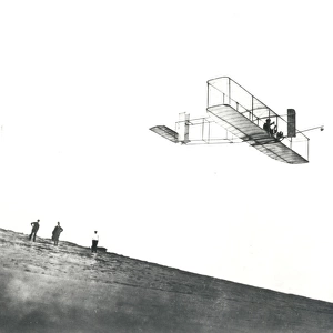Orville Wrights Test His Gilder at Kitty Hawk, NC