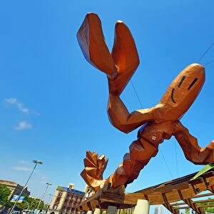 Giant lobster statue on the waterfront, Barcelona, Spain