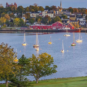 Canada, Nova Scotia, Lunenburg, Unesco World Heritage fishing village, elevated view