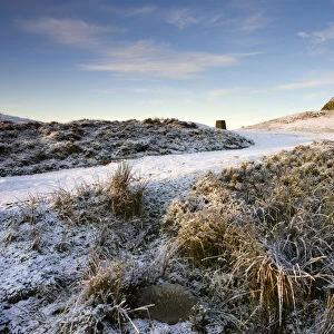 Dunkery Beacon on a snowy winter morning, Dunkery Hill, Exmoor National Park, Somerset