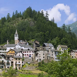 Europe, Switzerland, Ticino, the hillside village of Fusio