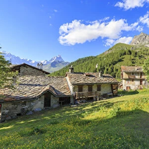 Traditional houses of Cheneil, Valtournanche, Aosta valley, Italy