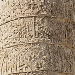 Detail of Trajans Column. It is a triumphal column that commemorates the