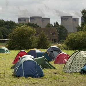 The climate cmap protest site near Drax coal fired power station in yorkshire UK