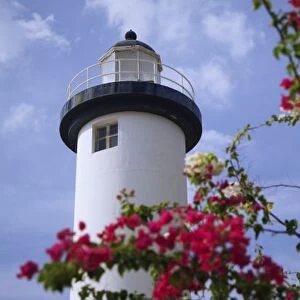 Caribbean, Puerto Rico, Viegues Island. The lighthouse at the coastal town of Rincon