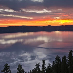 Crater Lake at Sunrise; Crater Lake National Park; Oregon; USA