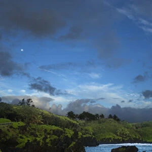 Pa iloa Bay at Wai anapanapa State Park on Maui, Hawaii. In the background
