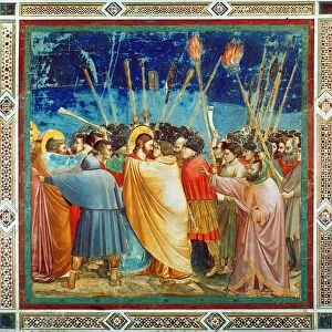 The Betrayal of Christ by Judas Iscariot. Fresco by Giotto, from Scrovegni Chapel, Padua, c1305