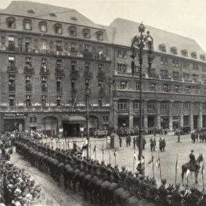COLOGNE: CATHEDRAL SQUARE. Review of British troops in Cathedral Square in Cologne