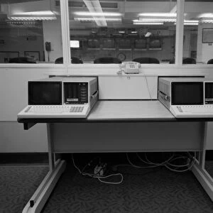 COMPUTERS, 1993. Loral 100A computers at the Space Launch Complex 3, at Vandenberg Air Force Base