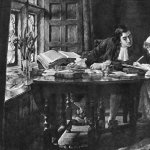 ESTHER JOHNSON (1681-1728). Jonathan Swift teaching Esther Stella Johnson to read and write