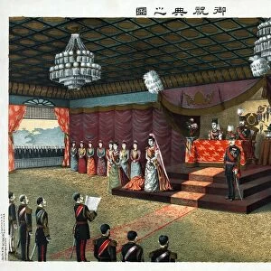 JAPAN: ROYAL WEDDING, 1900. The wedding reception of Crown Prince Yoshihito (future