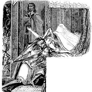 VARNEY THE VAMPIRE, 1853. Wood-engraved illustration to Chapter One of Thomas Peckett Prests Varney the Vampire, published at London in 1853