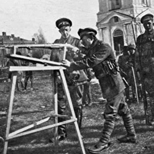WHITE ARMY, 1919. Rifle training for new members of the Russian National (White)