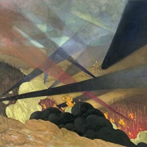 WORLD WAR I: VERDUN, 1916. Verdun. Oil on canvas, 1917, by Felix Vallotton