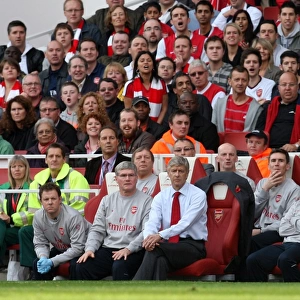 Arsene Wenger and Arsenal Backroom Staff Celebrate 3:0 Victory over Tottenham Hotspur (2009, Emirates Stadium)
