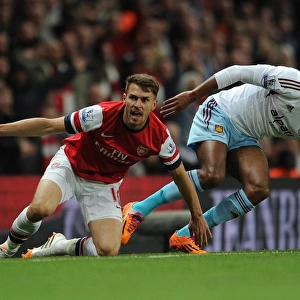 Intense Rivalry: Ramsey vs. Vaz Te Clash in Arsenal's Battle against West Ham