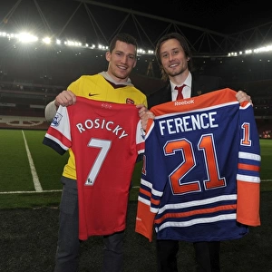 Unlikely Friends: Rosicky and NHL Player Ference Celebrate Arsenal's Victory (2013/14)